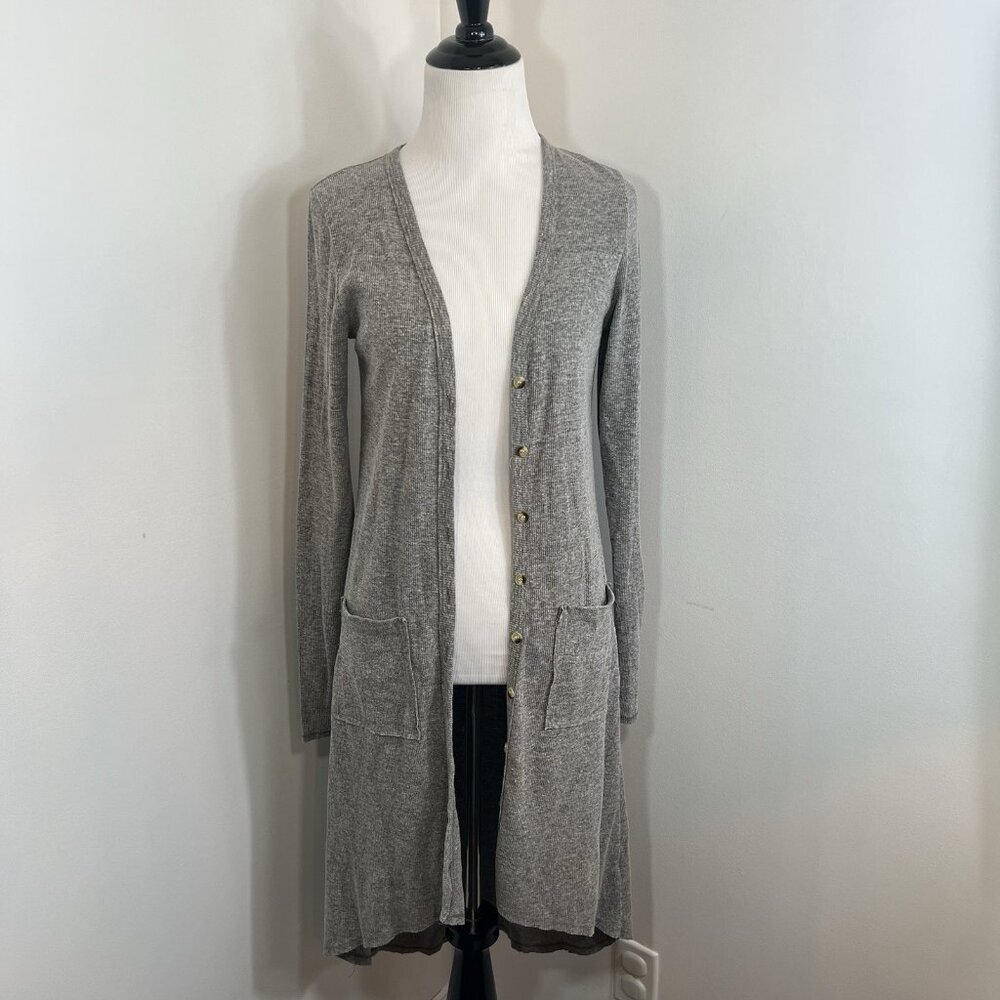 Wishlist cardigan Long Ribbed Sweater Size S High Low Minimalist Lagenlook - Picture 2 of 13